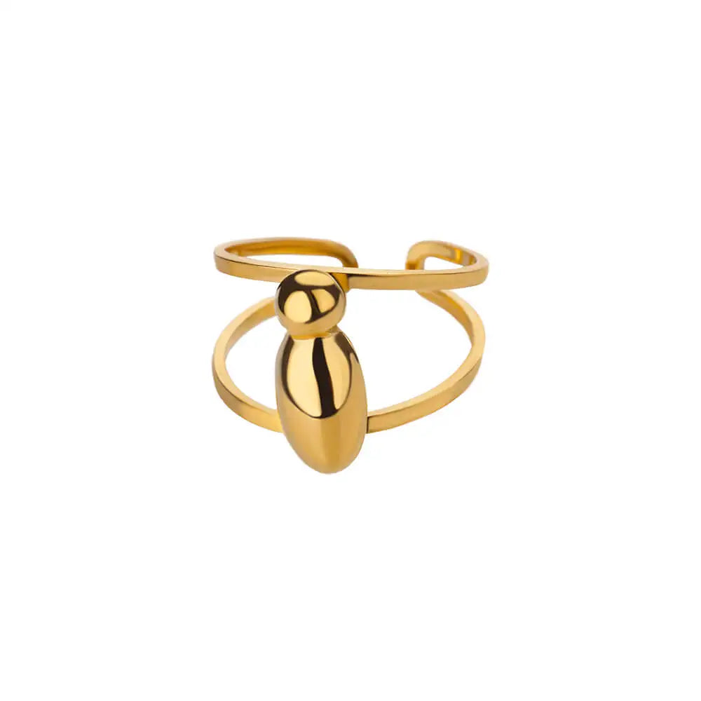 Customizable Initial Open Circle Ring