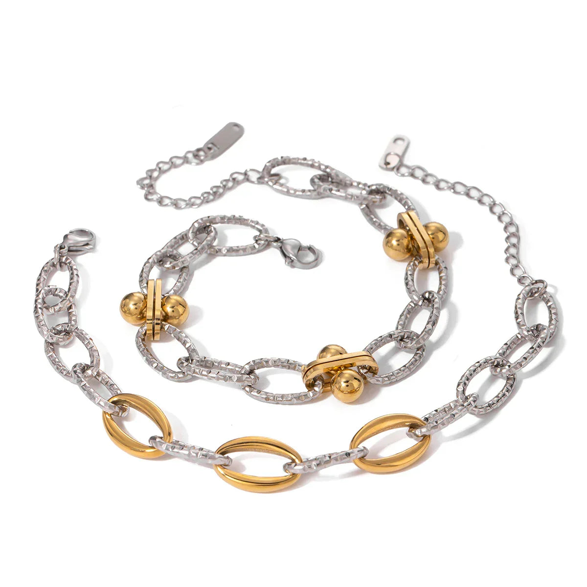 Fashionable Two Tone Silver Hinged Bangle