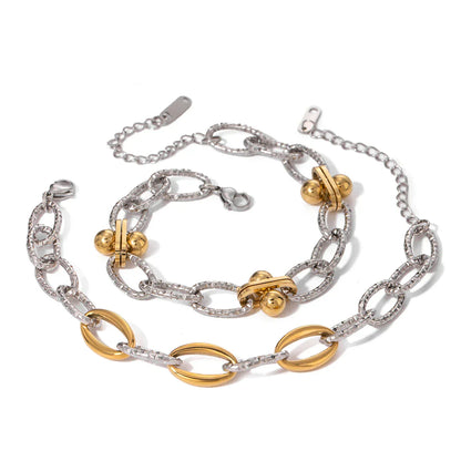 Fashionable Two Tone Silver Hinged Bangle