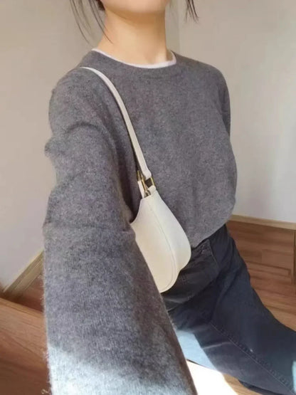 Soft Cashmere Women's Crew Neck Winter Sweater