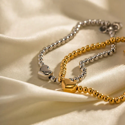 Premium 18k Gold Heart Charm Bracelet