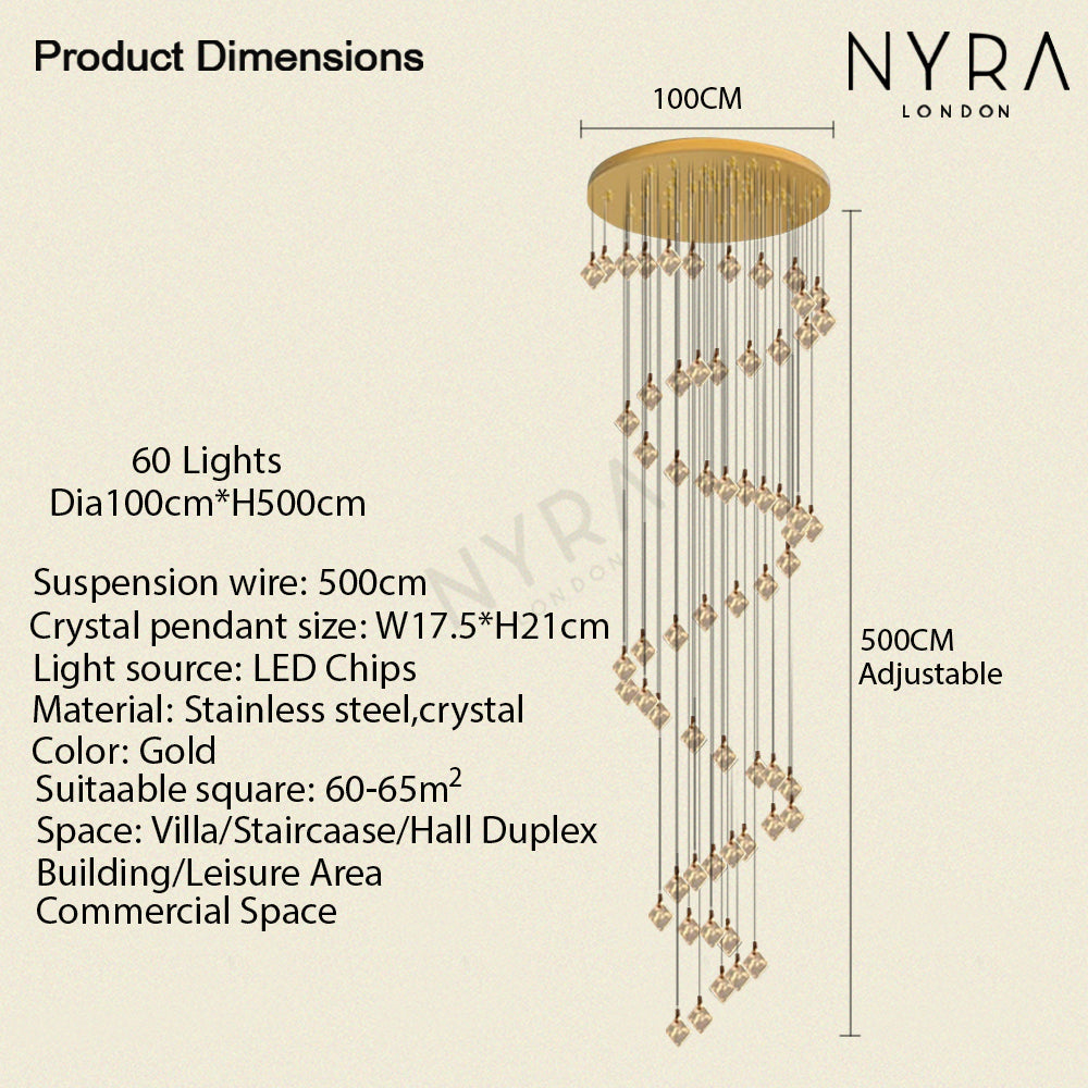 Luxury Crystal Pendant LED Lighting Fixture