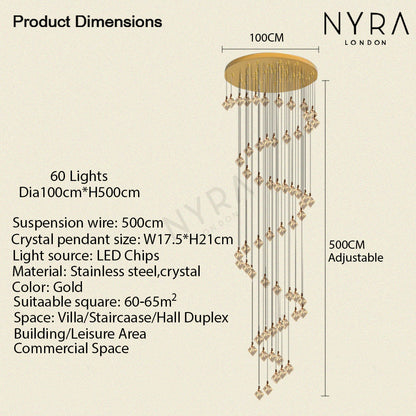 Luxury Crystal Pendant LED Lighting Fixture