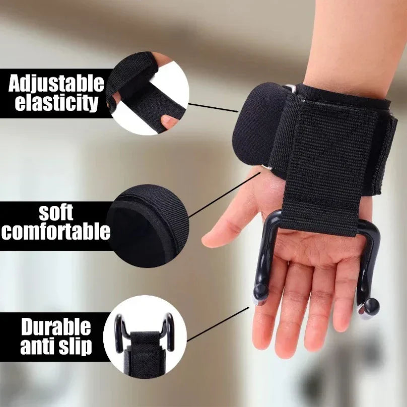 Premium Grip Weightlifting Hooks for Gym Support