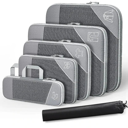 Compact Travel Packing Cube Set 6 Piece Waterproof Bags