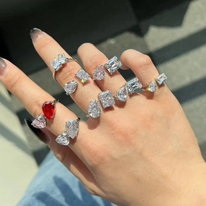 Trendy CZ Solitaire Adjustable Ring