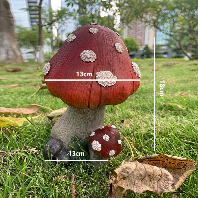 Vibrant Garden Mushroom Outdoor Ornament