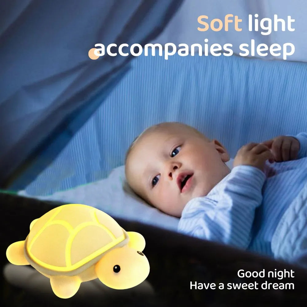 Fun Turtle Night Light Silicone USB Powered Lamp