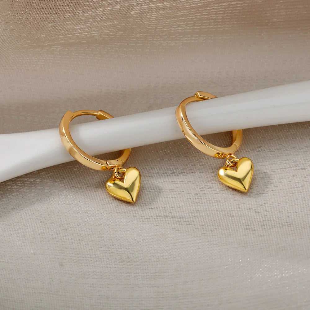 Dainty Love Heart Huggy Hoop Earrings