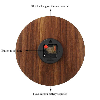 Silent Natural LED Wall Clock