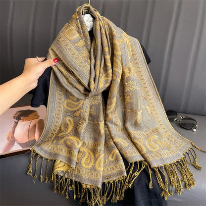 Soft Cashmere Women's Scarf with Warm Luxury Print