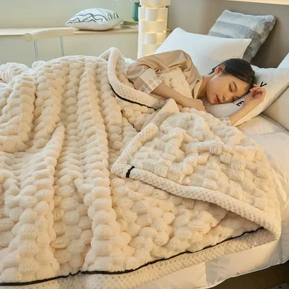 Cozy Plush Blanket for Bed and Couch