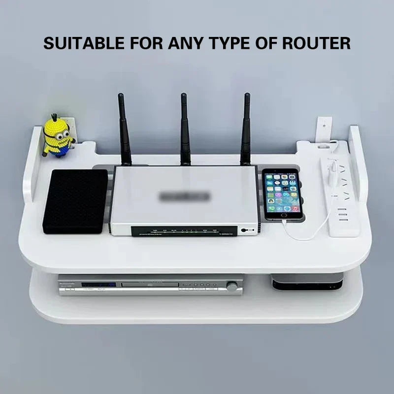 Space Saving Wireless Router Storage Shelf