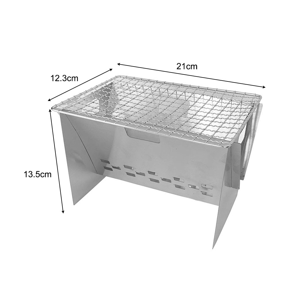 Compact Stainless Steel Collapsible Outdoor BBQ Grill
