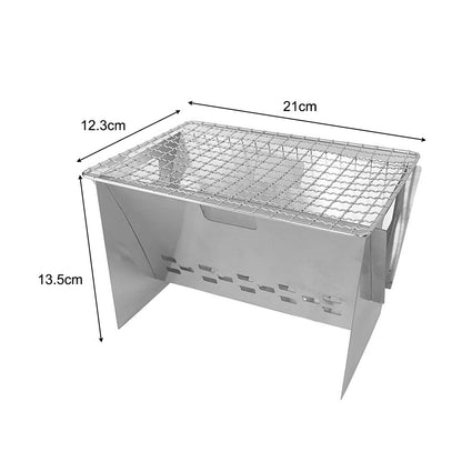 Compact Stainless Steel Collapsible Outdoor BBQ Grill