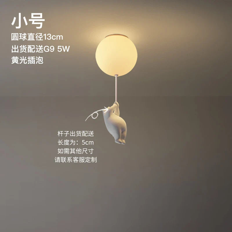 Colorful Bear LED Kids Ceiling Lamp Soft Night Light