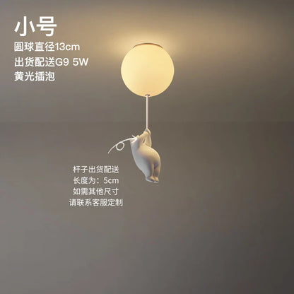 Colorful Bear LED Kids Ceiling Lamp Soft Night Light