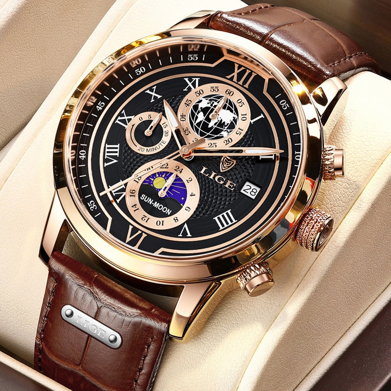 Stylish Quartz Leather Men's Watch
