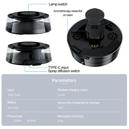 Essential Oil Diffuser with Wireless Charging