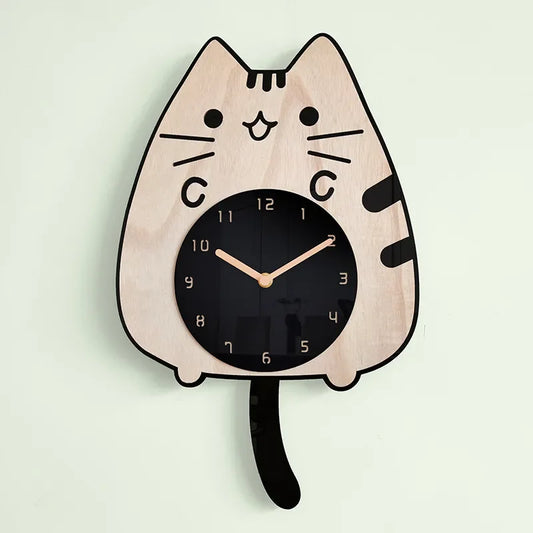 Bright Cute Cat Wall Clock - Luxicro