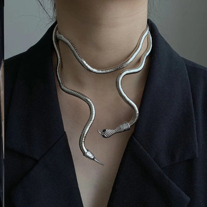 Trendy Snake Chain Double Layer Necklace