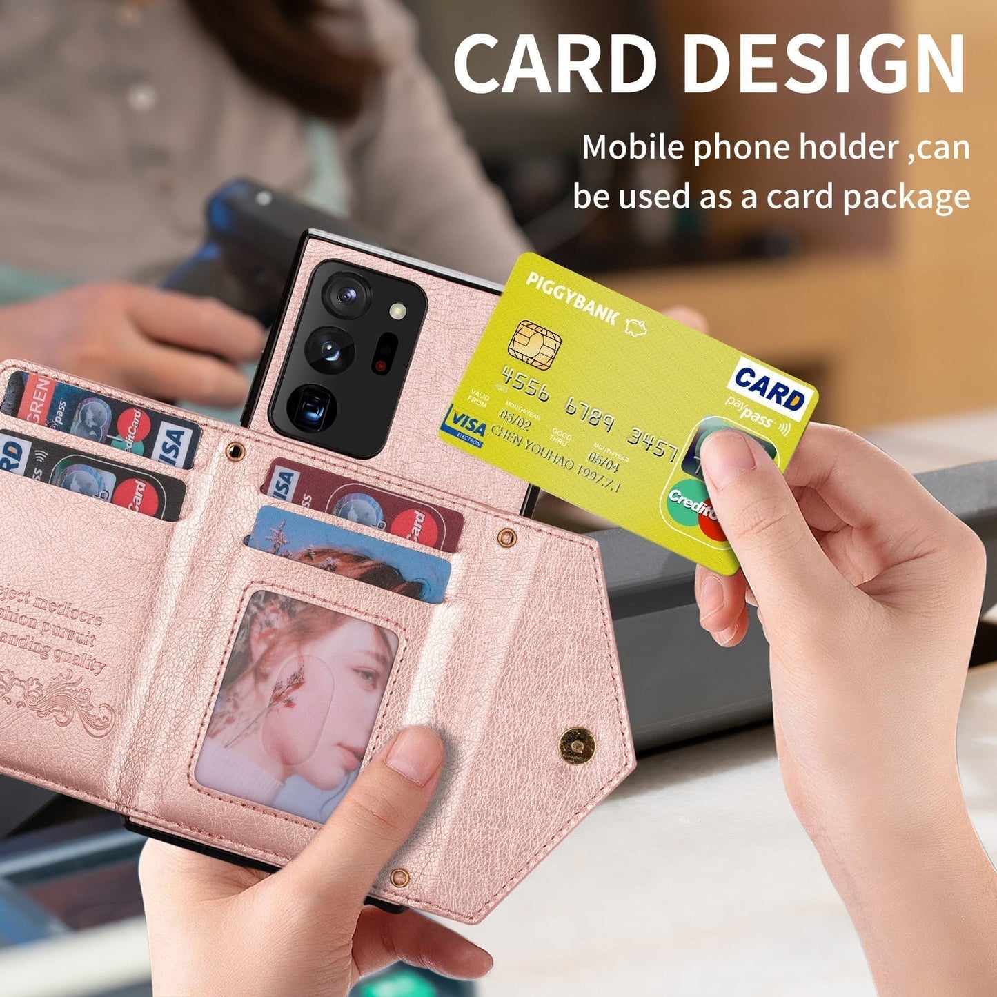 Premium Leather Phone Card Holder Case