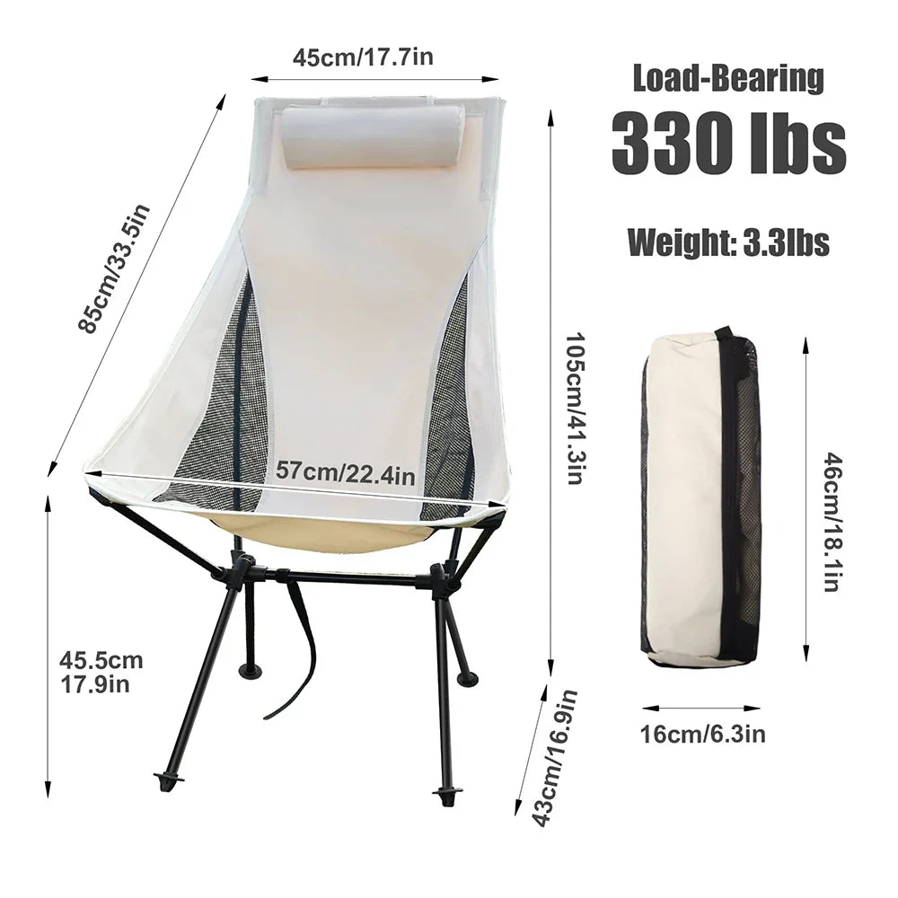Portable Folding Outdoor Chair with Durable Aluminum Frame