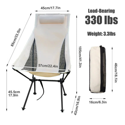 Portable Folding Outdoor Chair with Durable Aluminum Frame