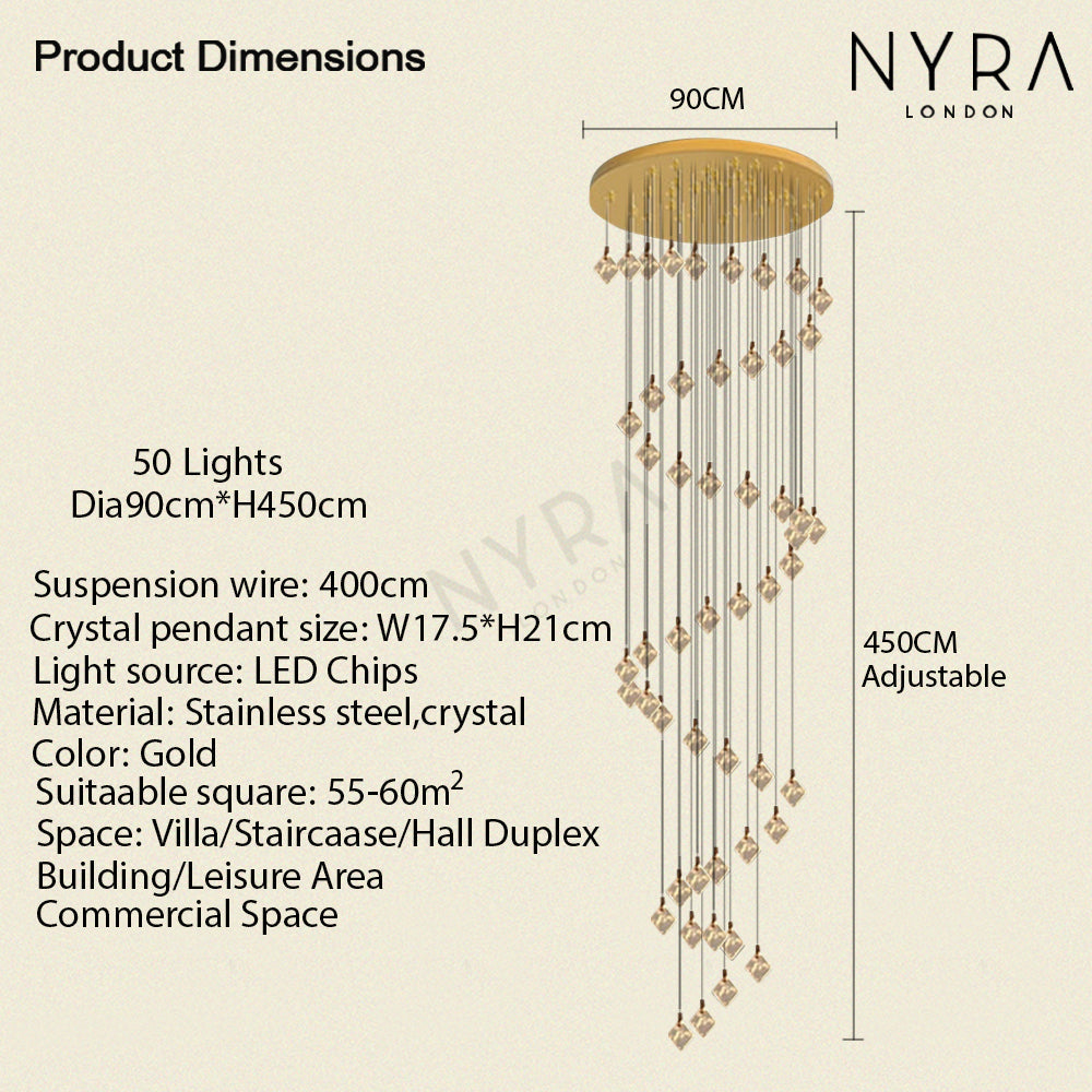 Luxury Crystal Pendant LED Lighting Fixture