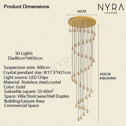 Luxury Crystal Pendant LED Lighting Fixture