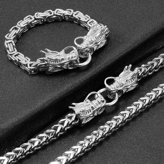 Bold Metallic Dragon Cuff Bangle - Luxicro