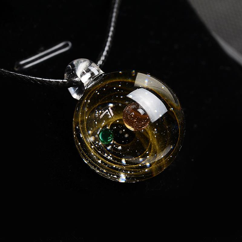 Cosmic Solar System Pendant Necklace