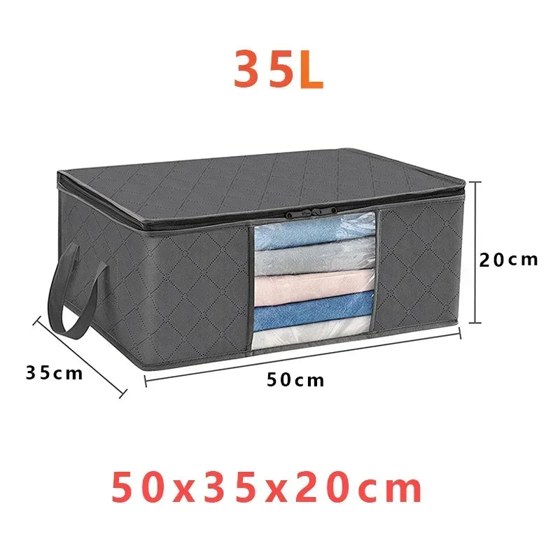 Collapsible Closet Storage Bag for Clothes and Blankets - Luxicro