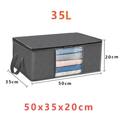 Collapsible Closet Storage Bag for Clothes and Blankets - Luxicro