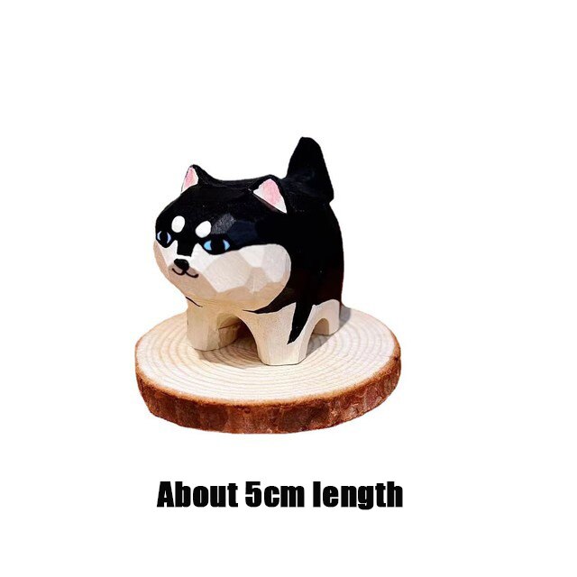 Cute Wooden Animal Figurine Decorations