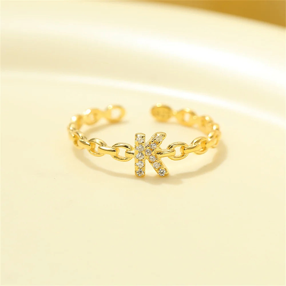 Elegant Initial Diamond Letter Ring