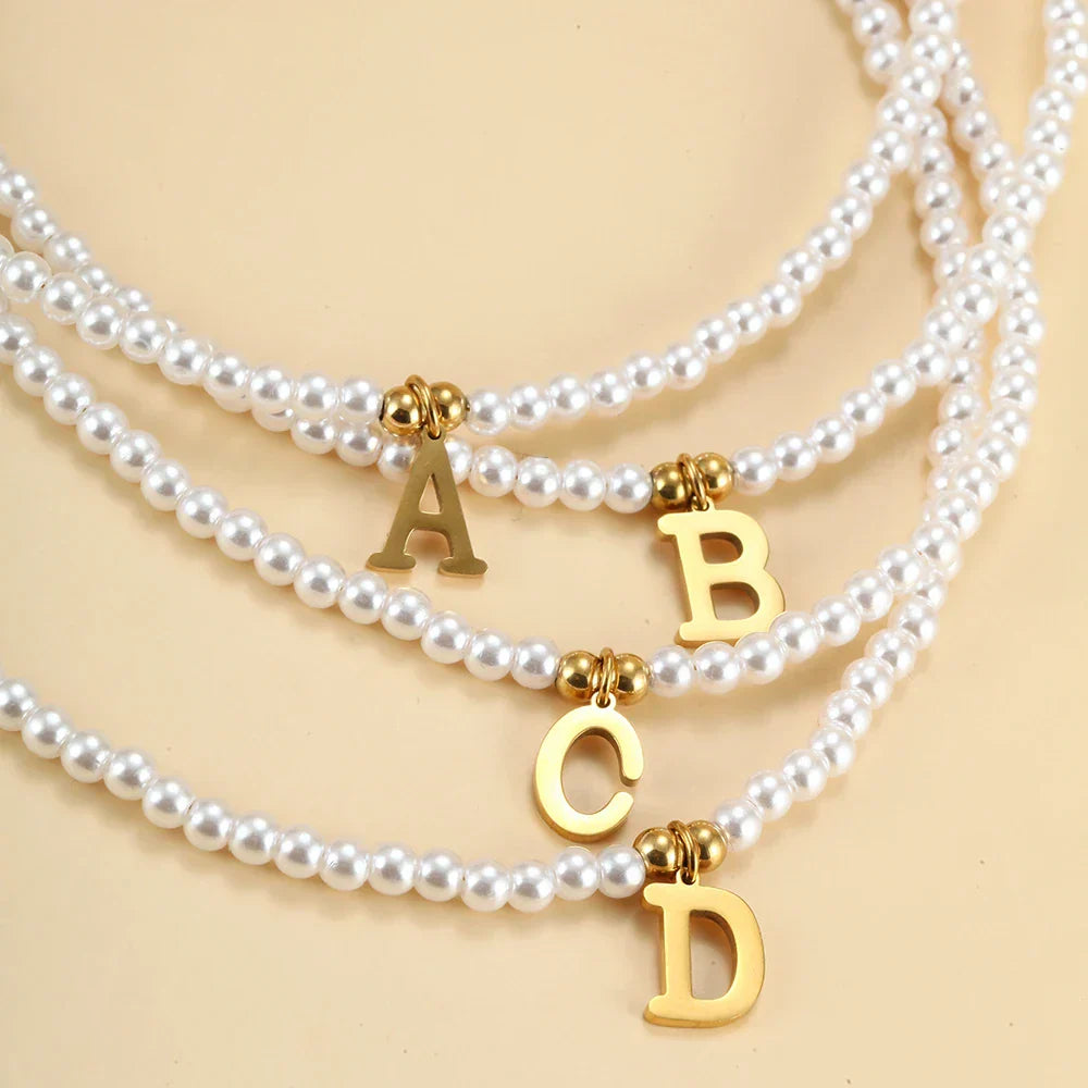 Elegant Personalized Pearl Name Necklace