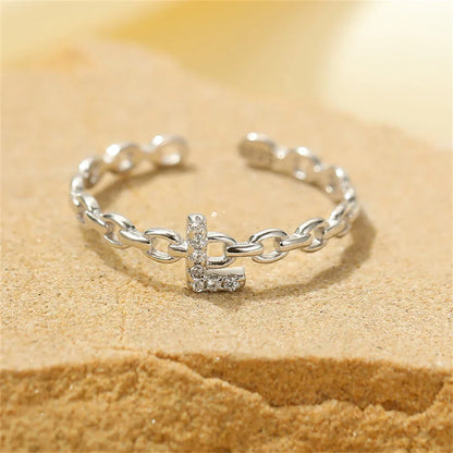 Dainty Diamond Monogram Letter Ring
