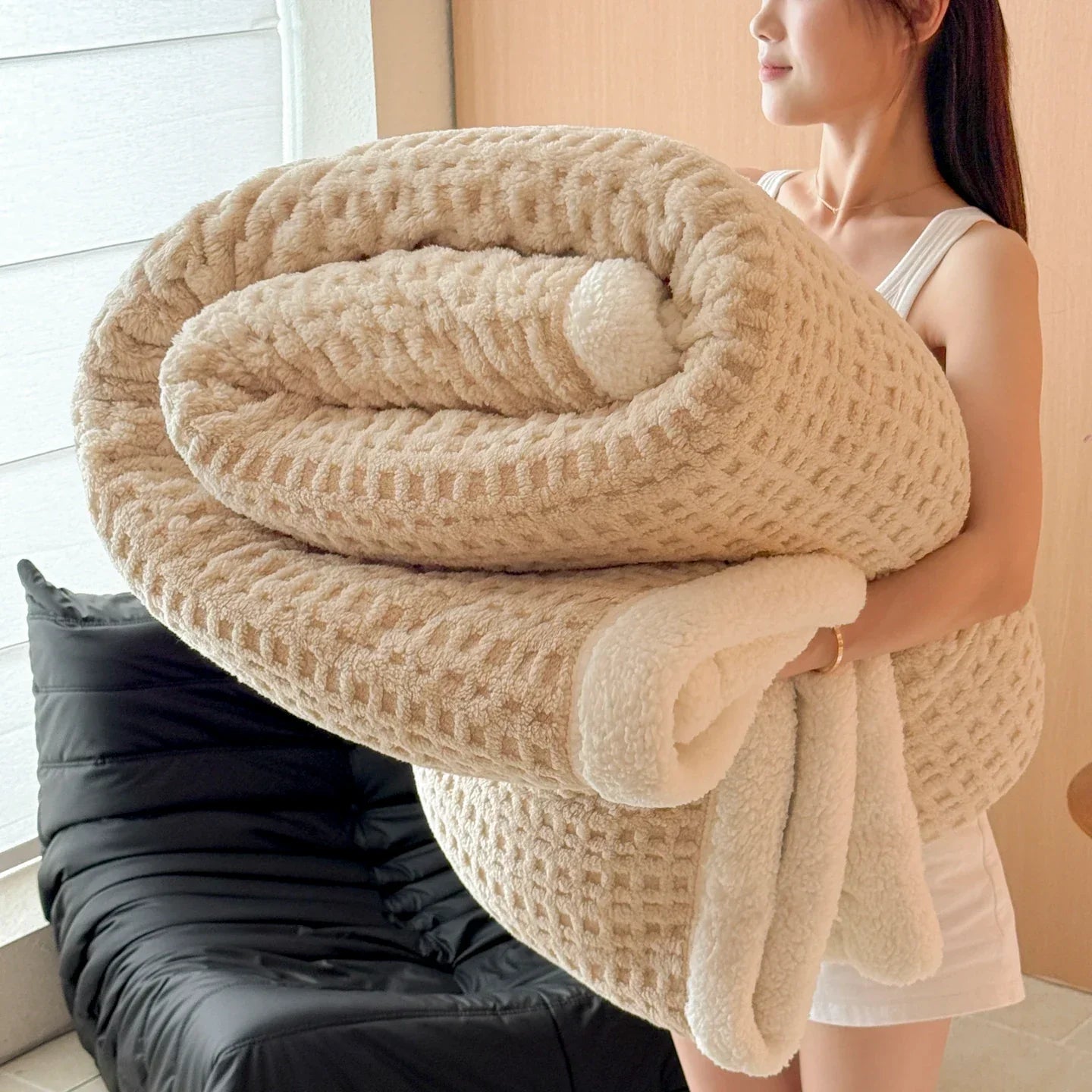Plush Double Layer Fleece Blanket - Ultra Soft Warm Throw - Luxicro