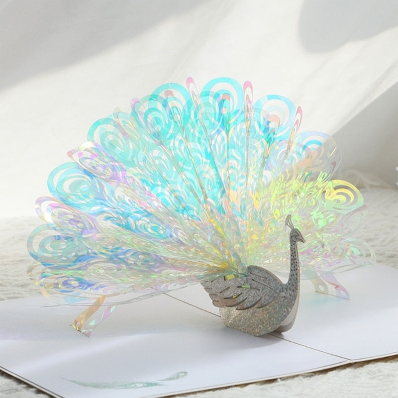 Vibrant Peacock Design Greeting Card