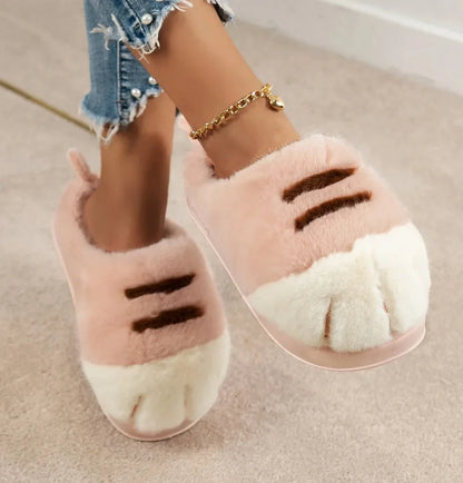 Cozy Cat Paw Slippers for Women