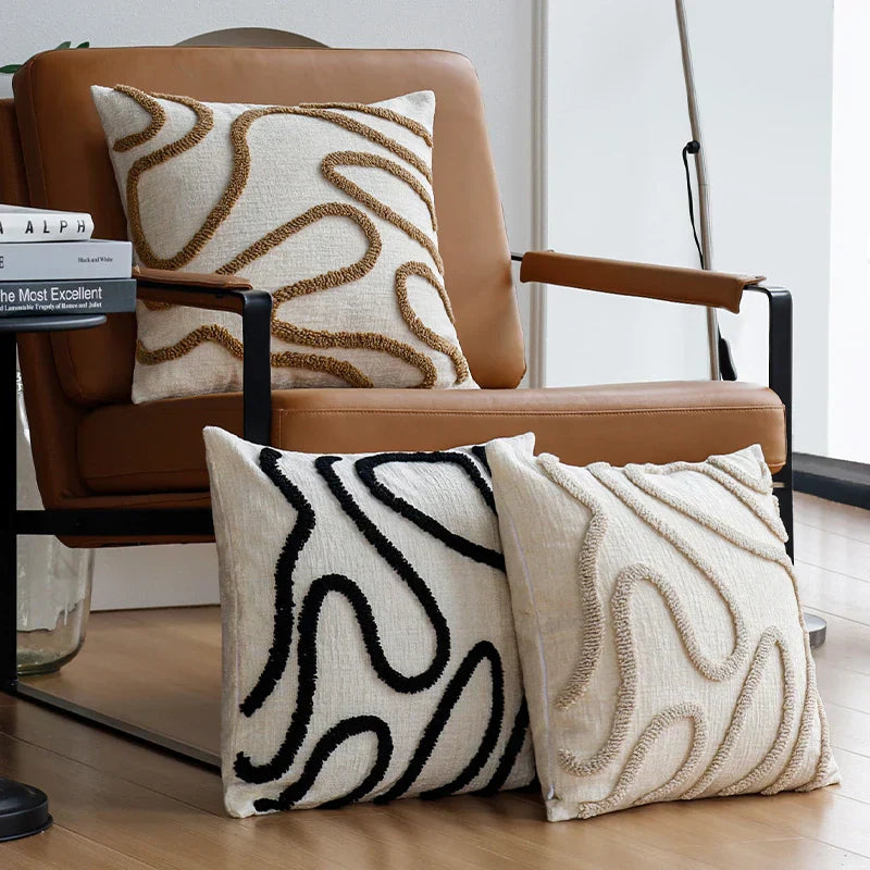 Soft Plush Pillow with Contemporary Geo Design