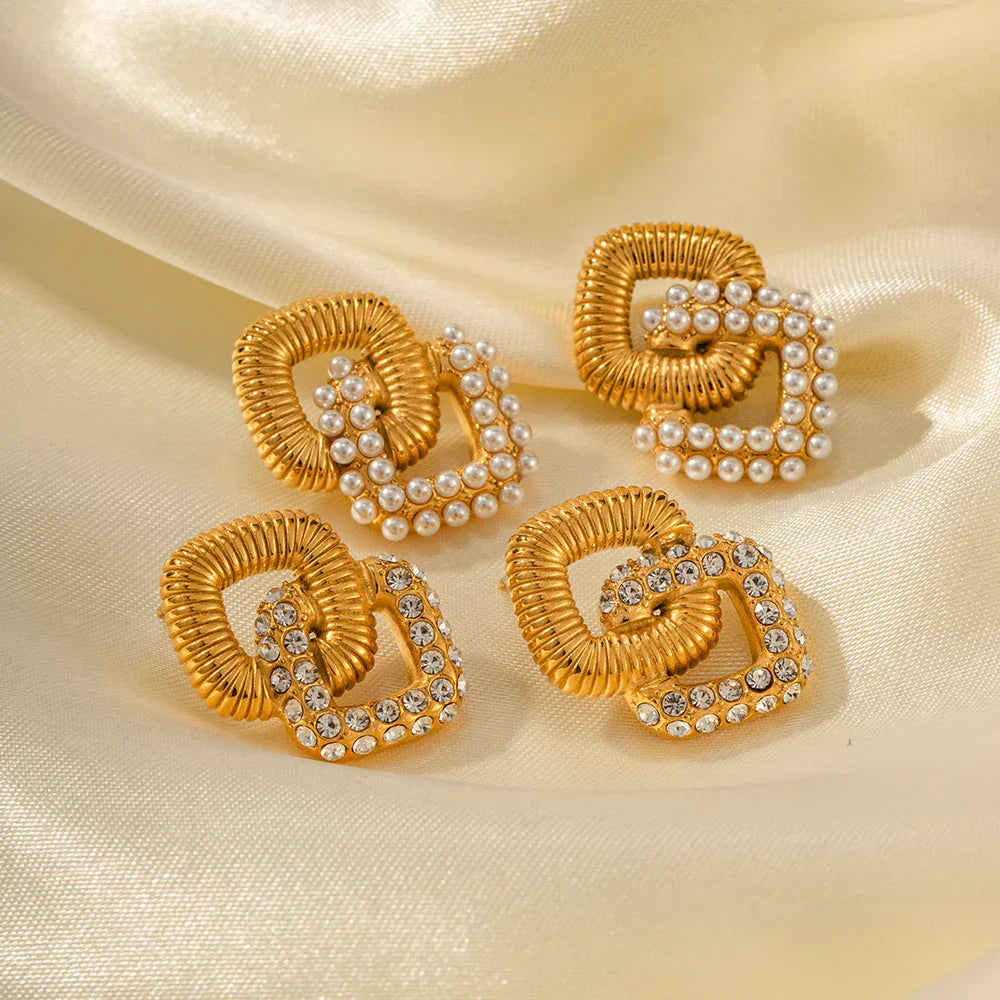 Luxury Metallic Circle Drop Earrings