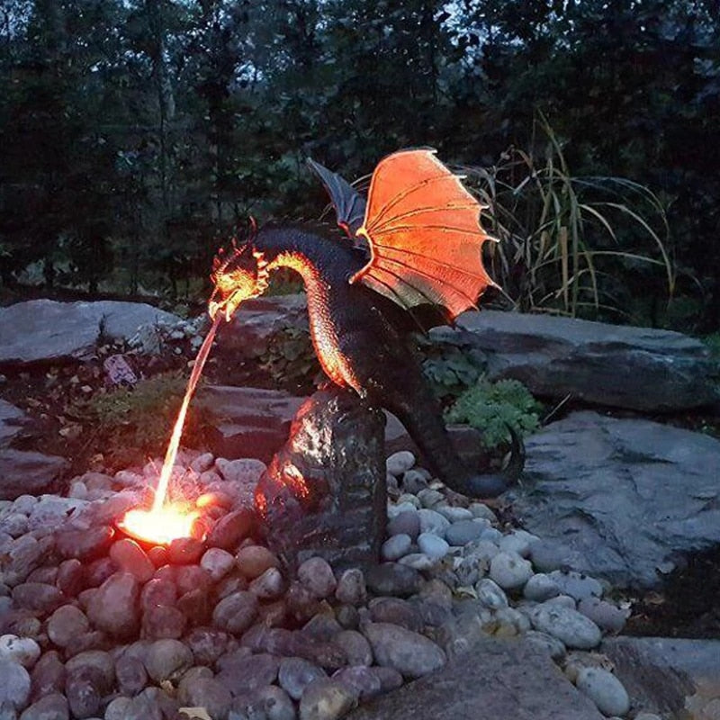 Big Garden Dragon Fountain Decor - Luxicro