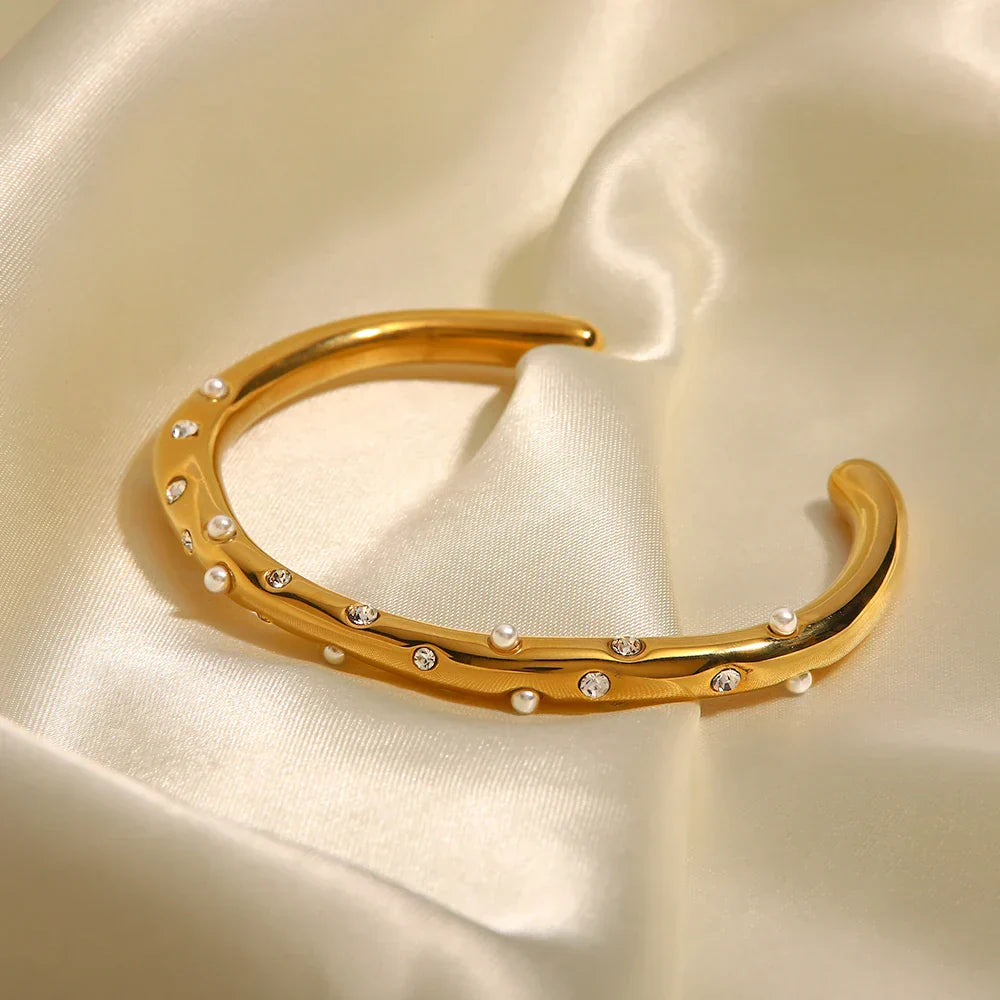 Sparkling Stone Studded Bangle Bracelet