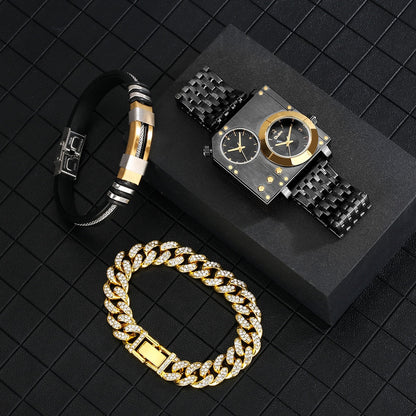 Classic Quartz Leather Watch Box Set