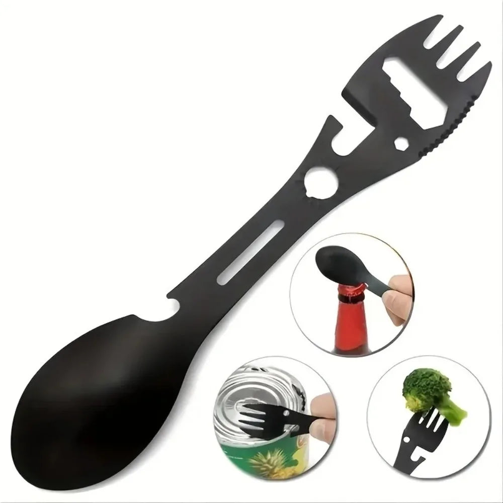 Compact Multi-Tool Stainless Steel Outdoor Utensil Set - Luxicro