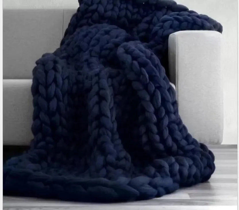 Plush Thick Woolen Throw Blanket