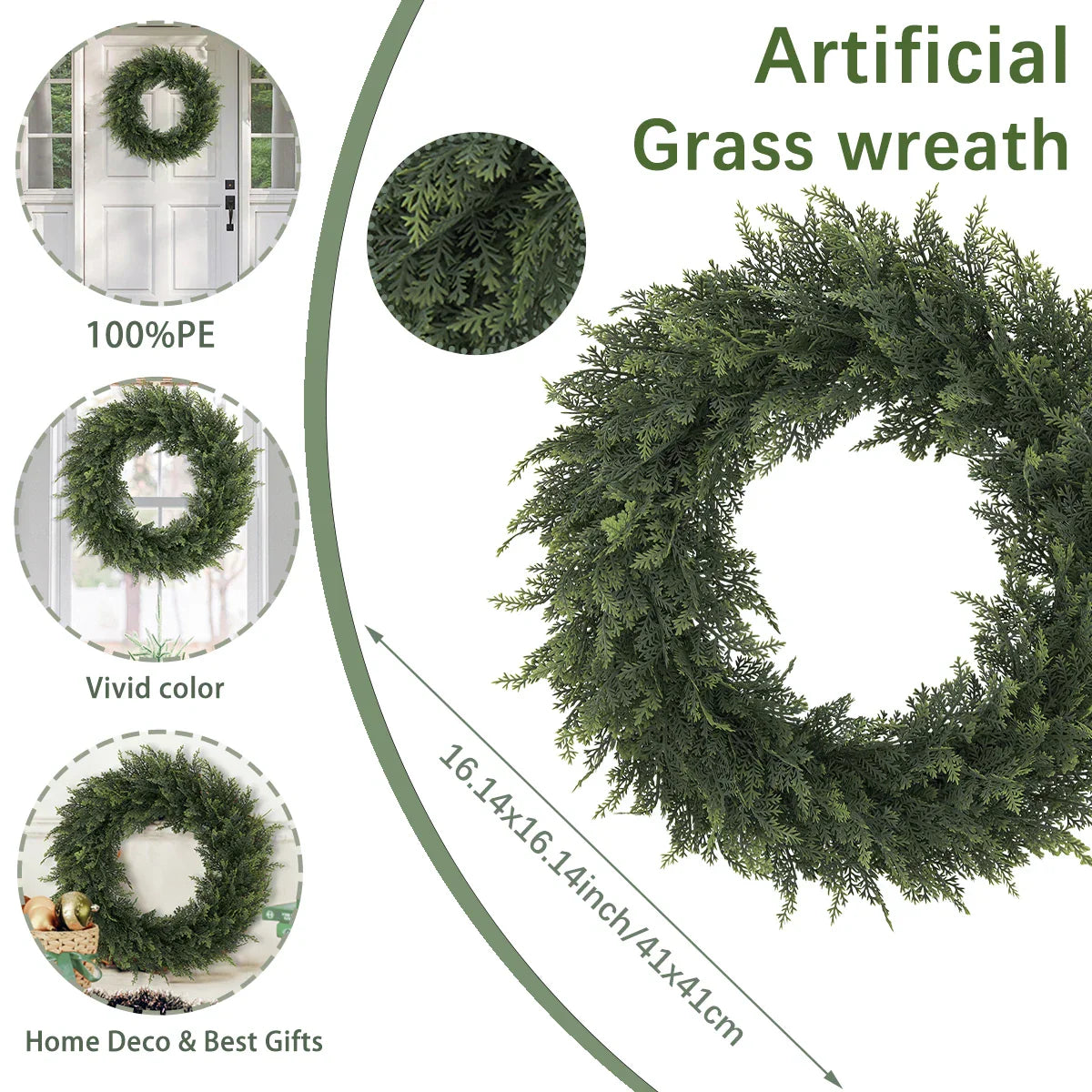 Artificial Greenery Wreath for Home Decor