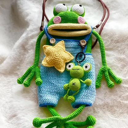 Big Green Frog Canvas Shopping Bag - Luxicro